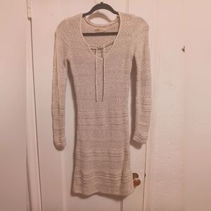 Elegant Cream Knit Dress by Hollister size XS